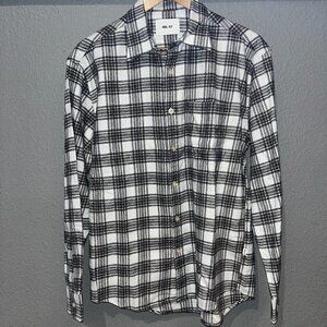 NO NATIONALITY NN.07 Men's 100% Organic Cotton Flannel Plaid Shirt - EUC - M